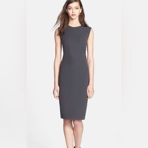Vince Charcoal Gray Ribbed Sleeveless Midi Pencil Dress Size S